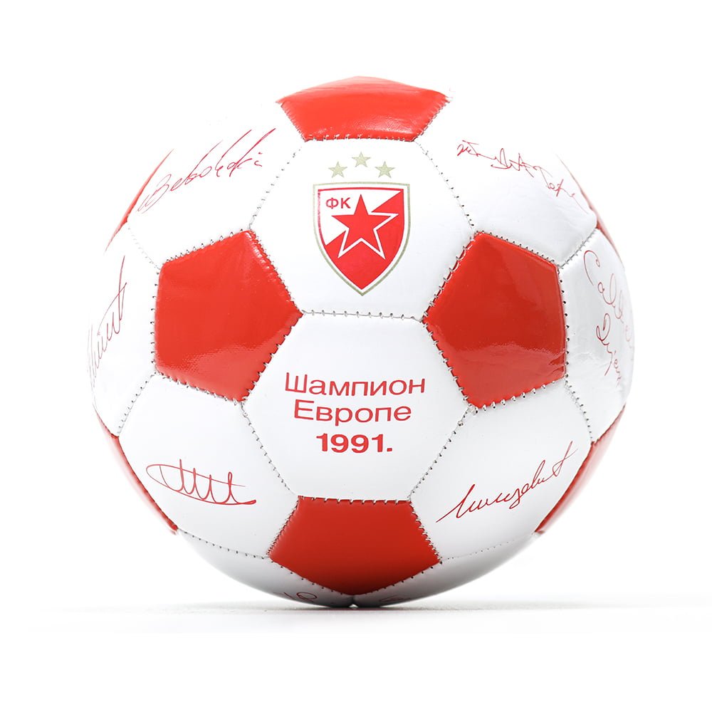 Fudbalska Lopta sa Potpisima Crvene Zvezde
