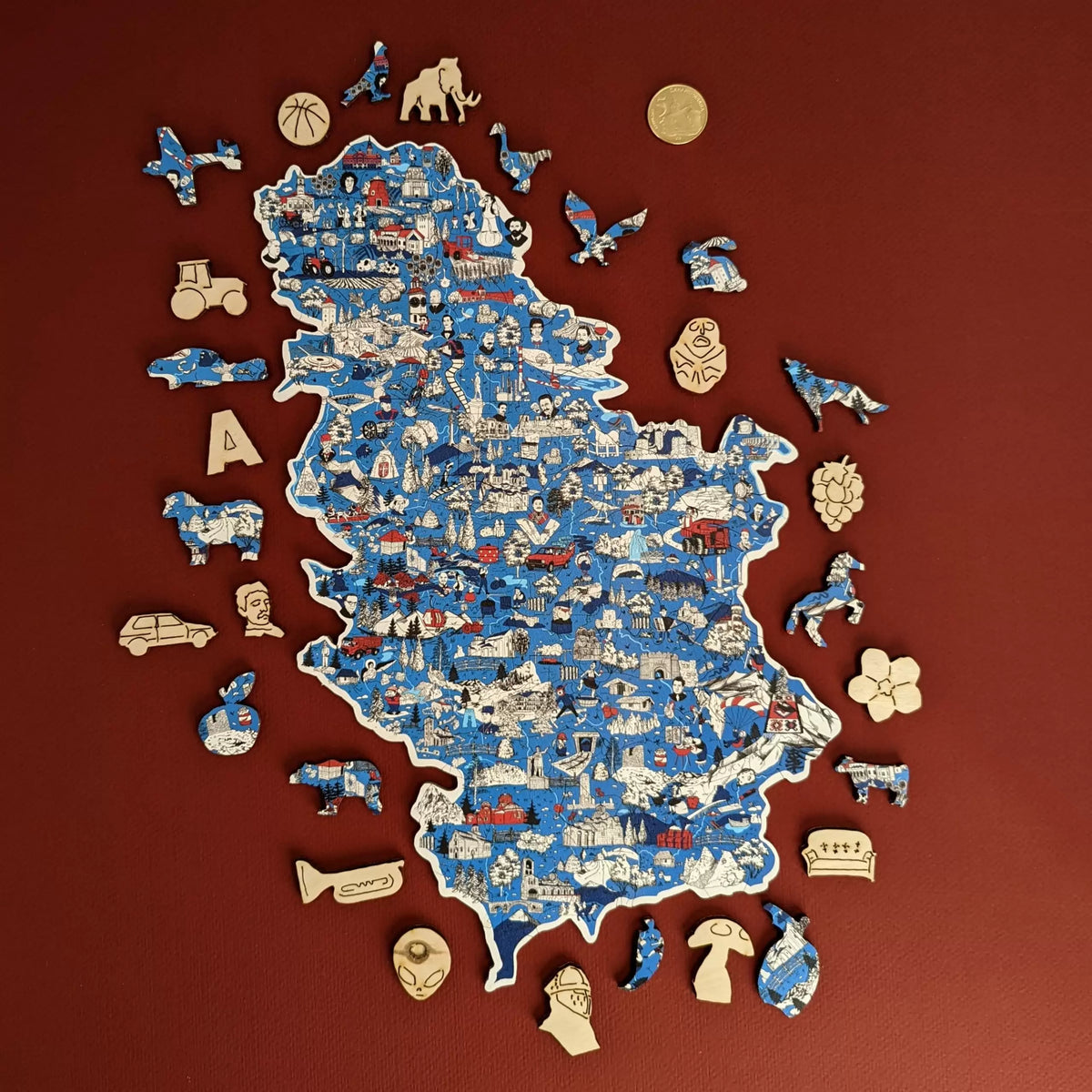 Drvena slagalica Mapa blaga Srbije - Junior