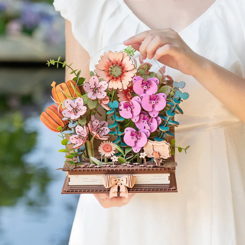 3D Puzzle Robotime Rowood Wooden Blooming Book TW04H