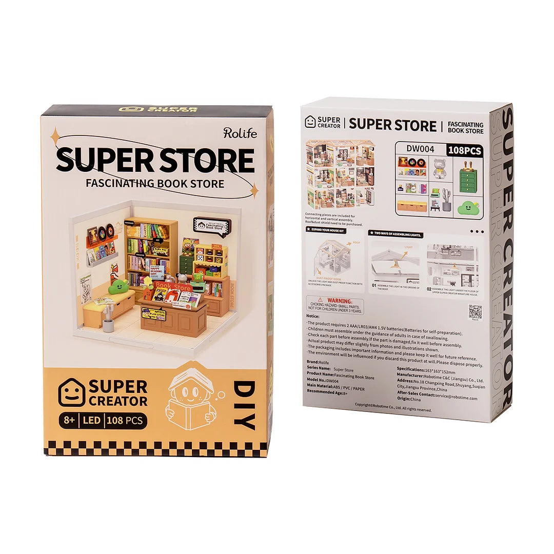 Robotime 3D Puzzle Fascinating Bookstore