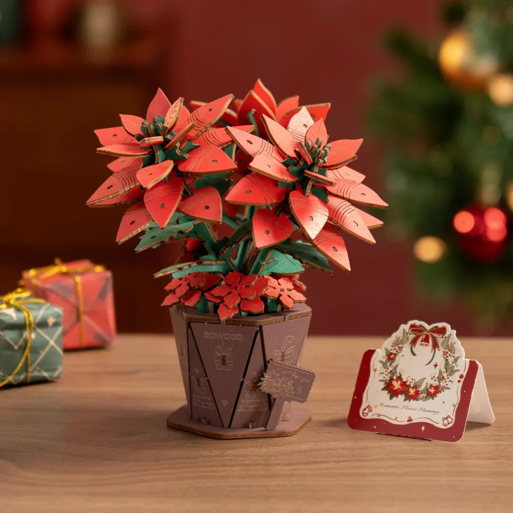 3D puzzle Robotime Rowood Poinsettia TF001