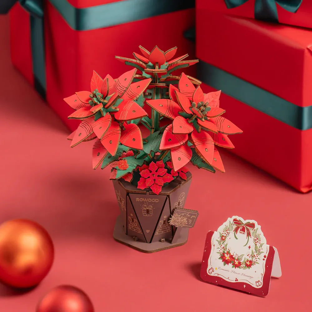 3D puzzle Robotime Rowood Poinsettia TF001