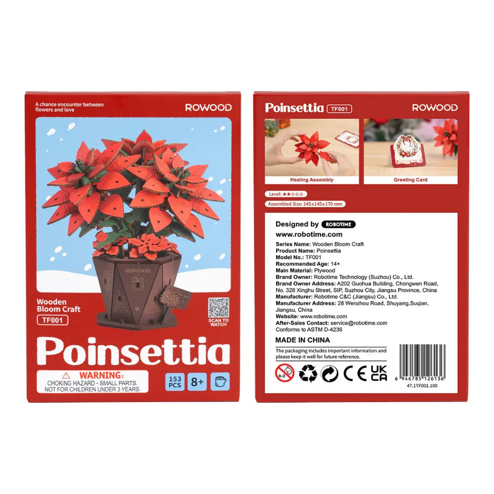 3D puzzle Robotime Rowood Poinsettia TF001