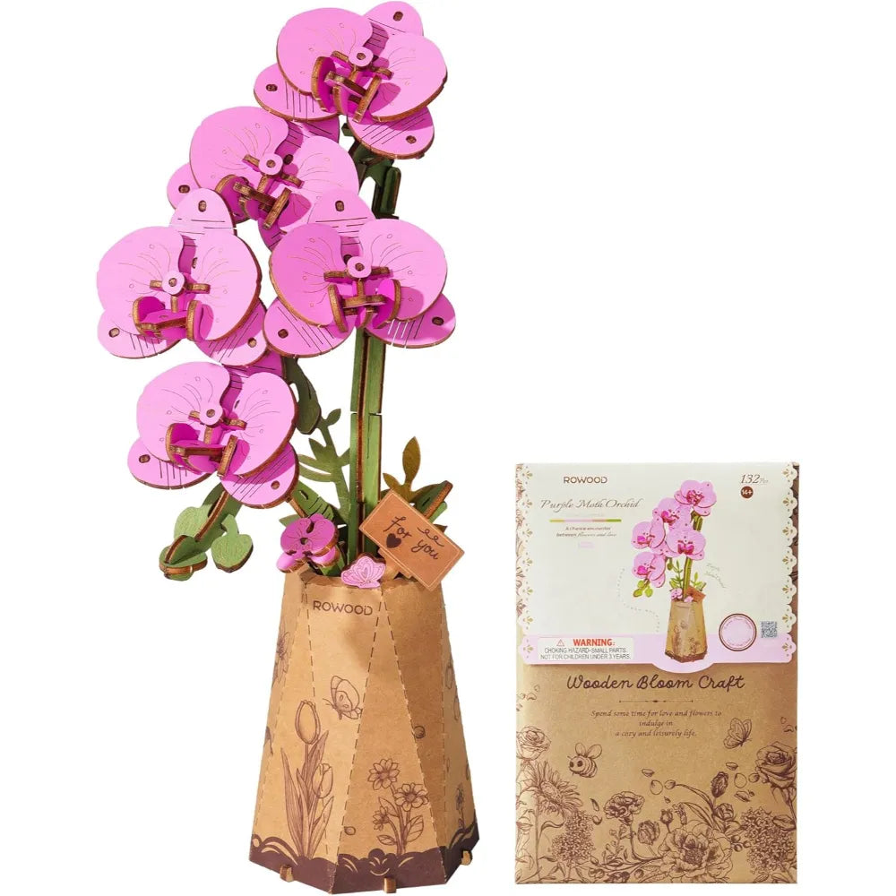 3D puzzle Robotime Rowood Purple Moth Orchid
