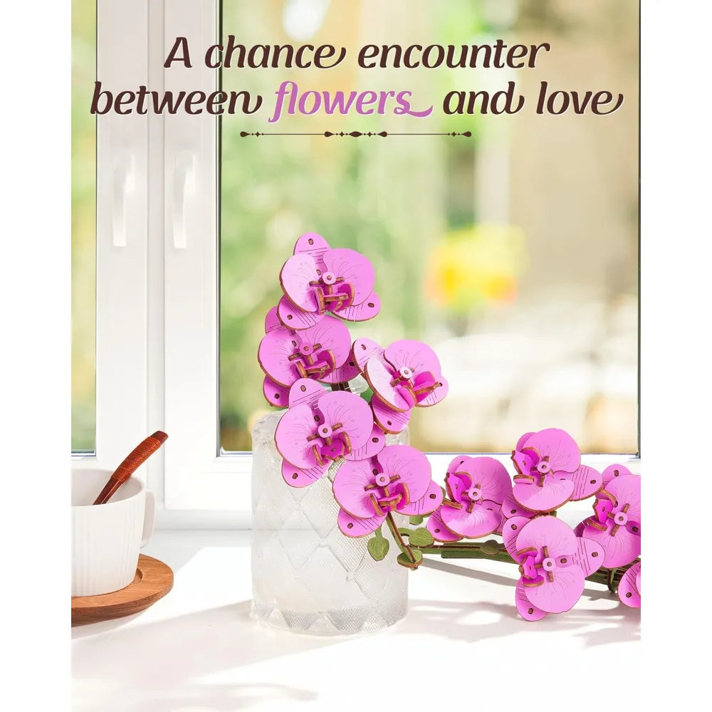 3D puzzle Robotime Rowood Purple Moth Orchid