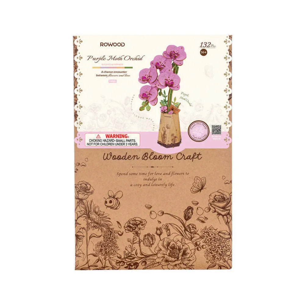 3D puzzle Robotime Rowood Purple Moth Orchid