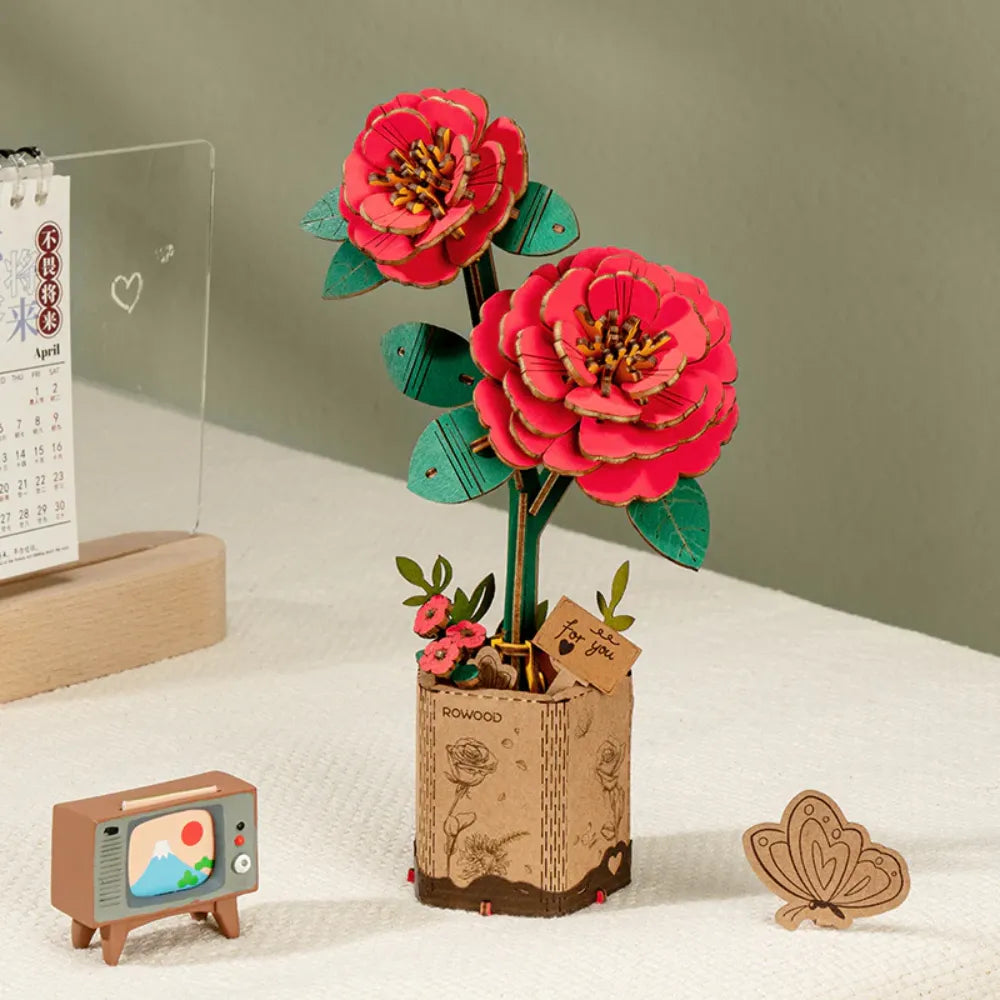 3D puzzle Robotime Rowood Red Carnation TW052