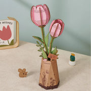 3D puzzle Robotime Rowood Pink Tulip TW082