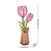 3D puzzle Robotime Rowood Pink Tulip TW082