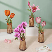 3D puzzle Robotime Rowood Pink Tulip TW082