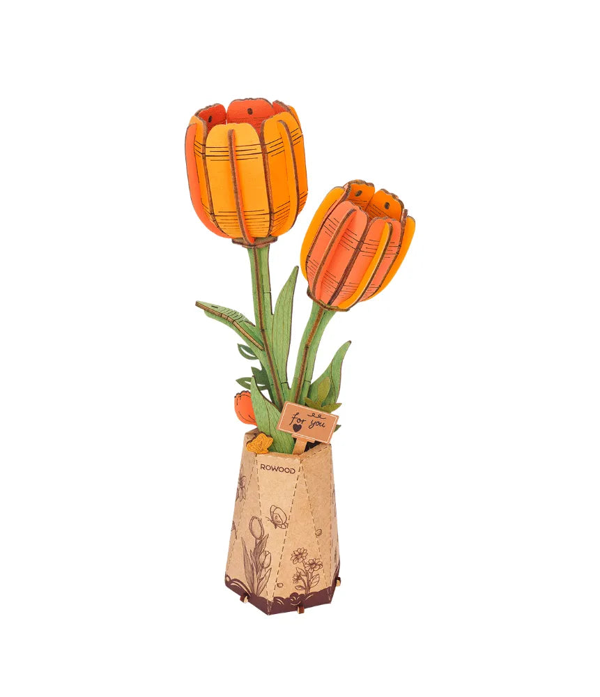 3D Puzzle Robotime Rowood Orange Tulip TW081