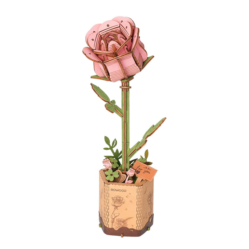 3D Puzzle Robotime Rowood Pink Rose TW041