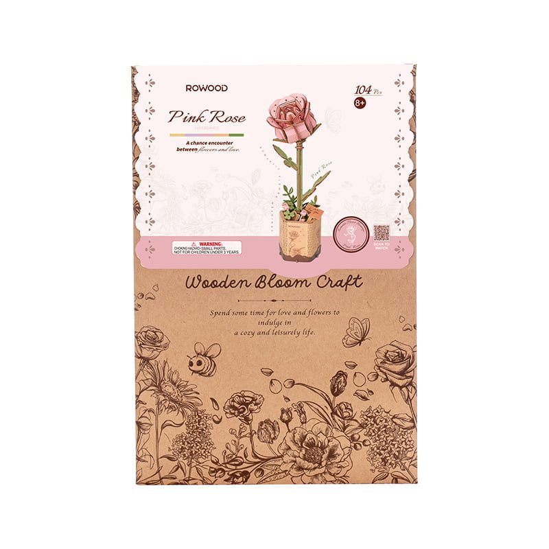 3D Puzzle Robotime Rowood Pink Rose TW041