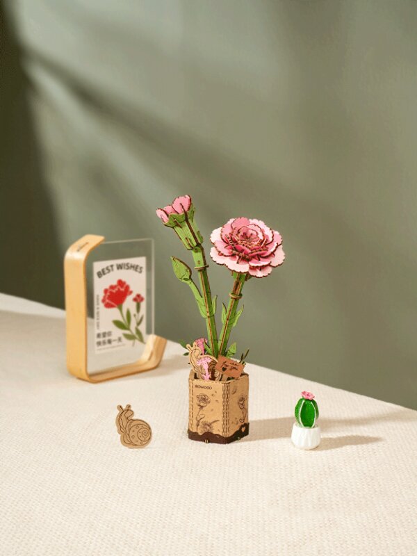 3D Puzzle Robotime Rowood Pink Carnation TW051