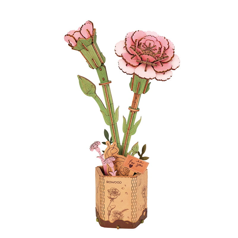 3D Puzzle Robotime Rowood Pink Carnation TW051